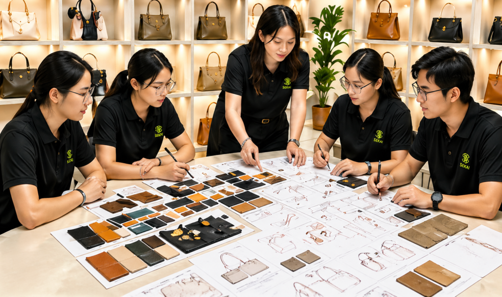 Custom bag production line in China with cutting sewing and quality control