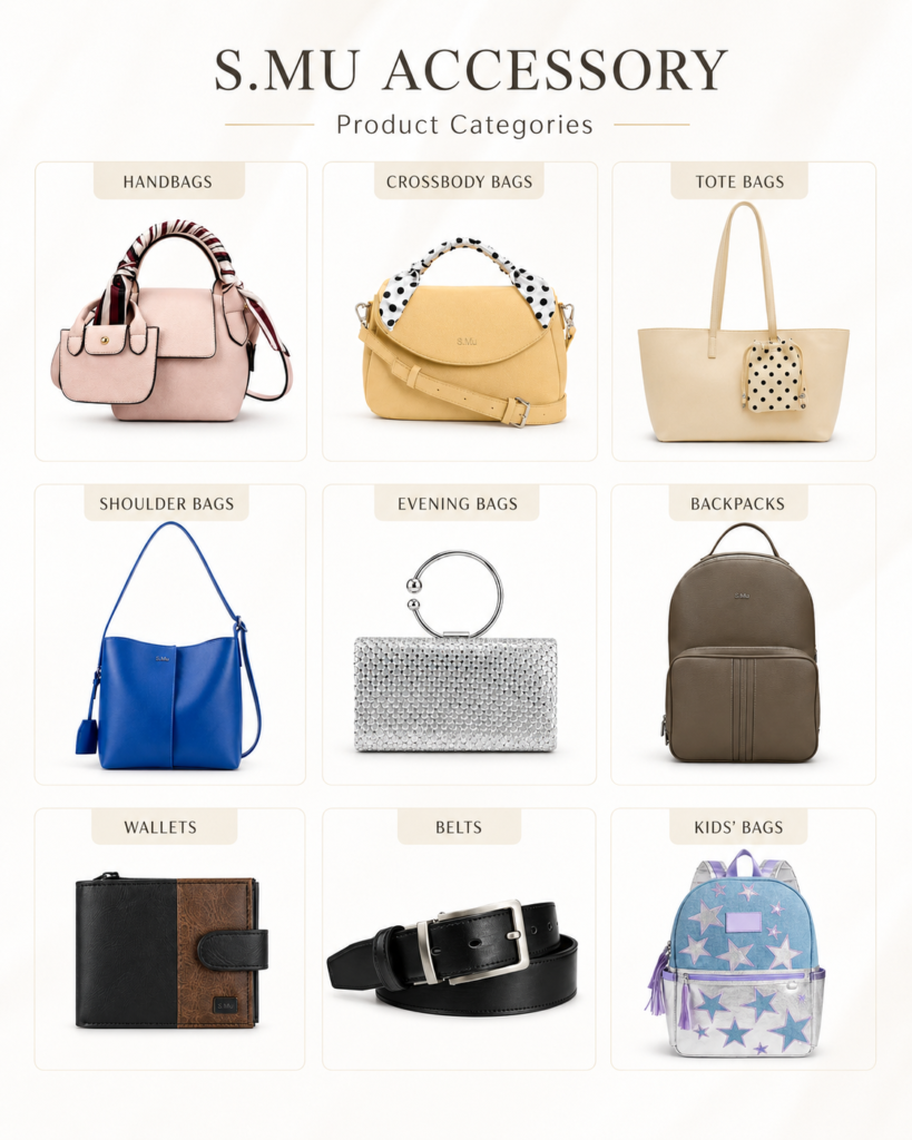 Custom handbag backpack wallet and travel bag product range from a China manufacturer
