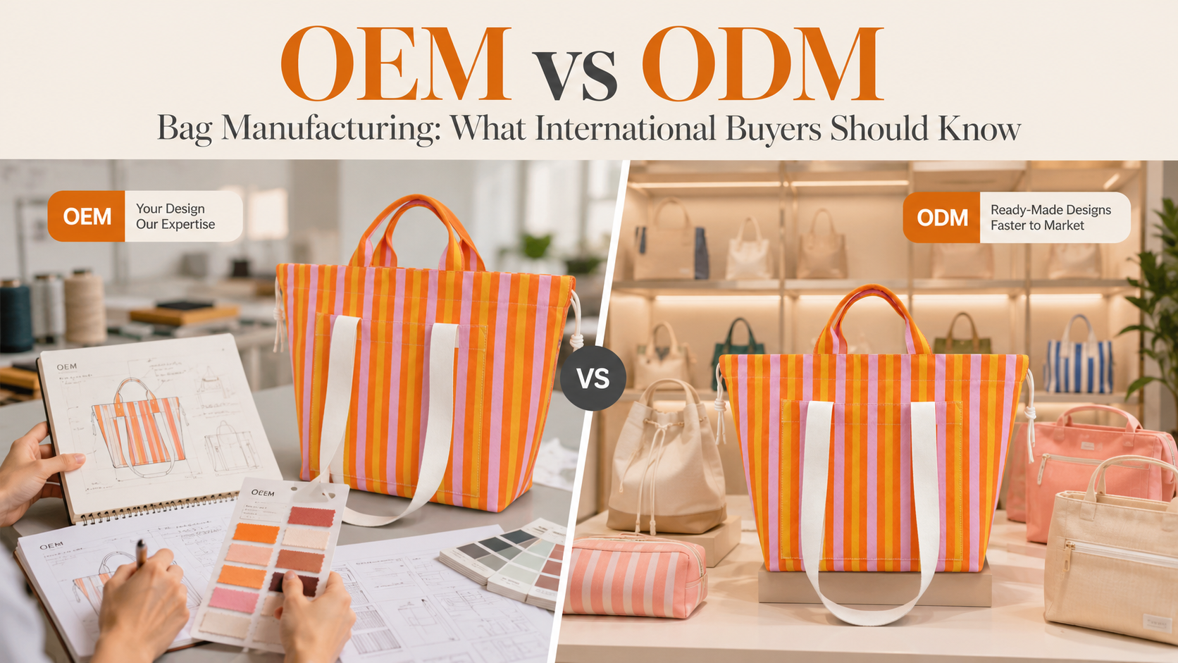 OEM vs ODM Bag Manufacturing What International Buyers Should Know|S.MU ACCESSORY