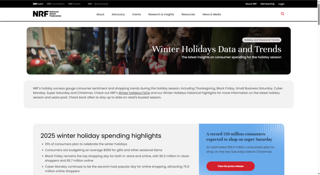 Winter Holidays Data and Trends