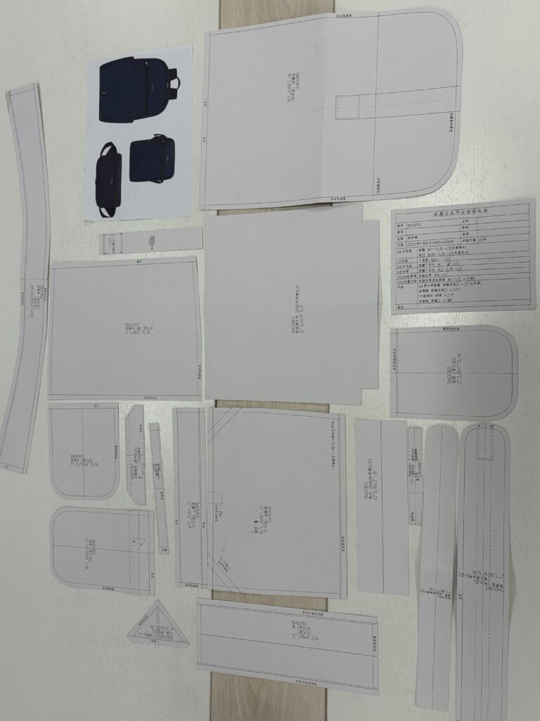 Paper bag patterns developed from tech pack measurements and reference views