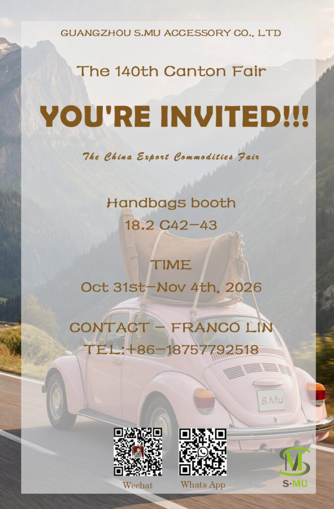 S.MU ACCESSORY welcomes buyers to its handbag booth, 18.2 C42–43, during Phase 3, October 31–November 4, 2026
